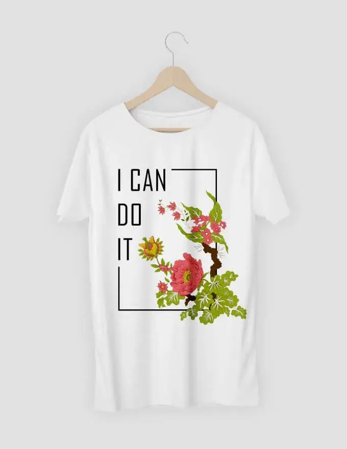 tren desain kaos bunga tumbuhan