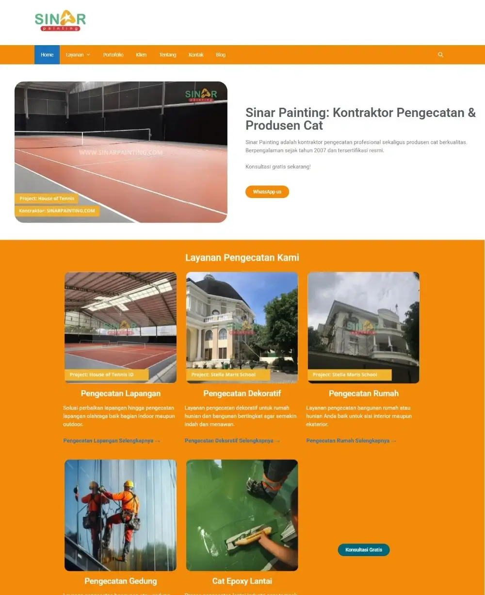 contoh website kontraktor pengecatan