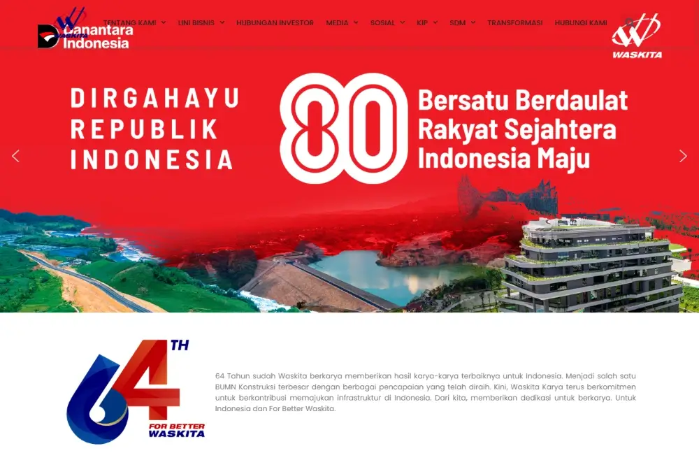 contoh website kontraktor waskita karya