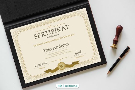 desain sertifikat jakarta elegan