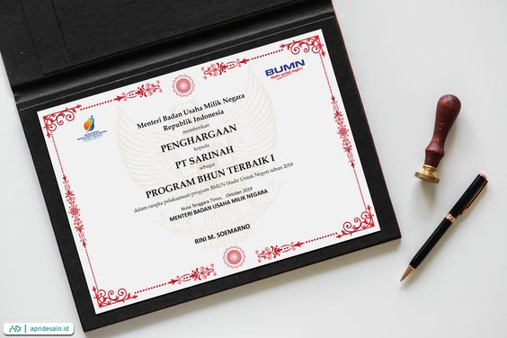 desain sertifikat resmi formal