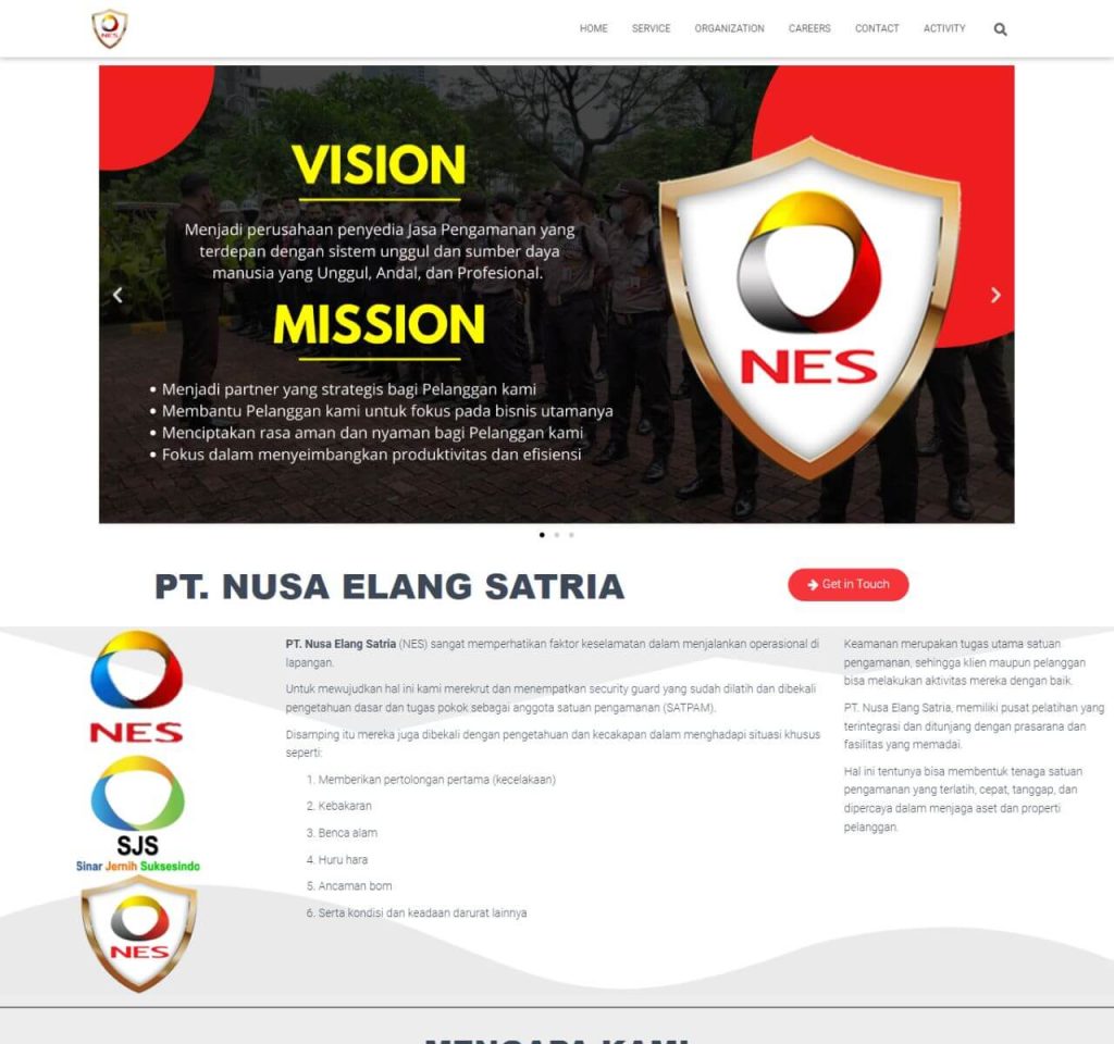pembuatan website nusa elang satria