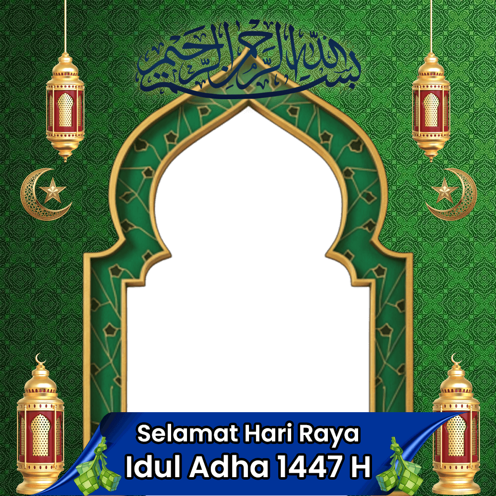 twibbon idul adha 2026 1447 h warna hijau tua