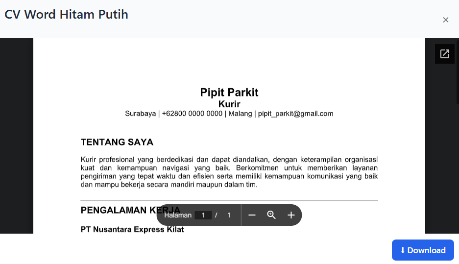 download template cv word ats friendly gratis