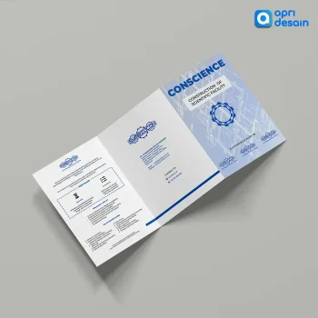 desain brosur trifold symbiocon front