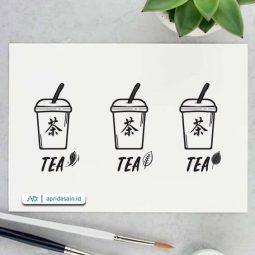 desain logo minuman tea