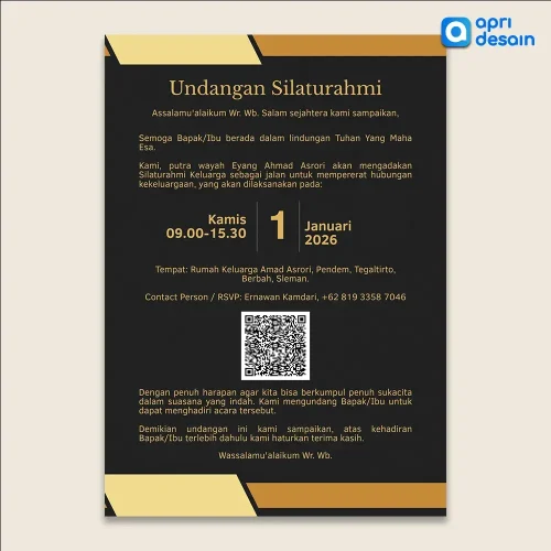 contoh e-invitation minimalist whatsapp acara pertemuan keluarga digital